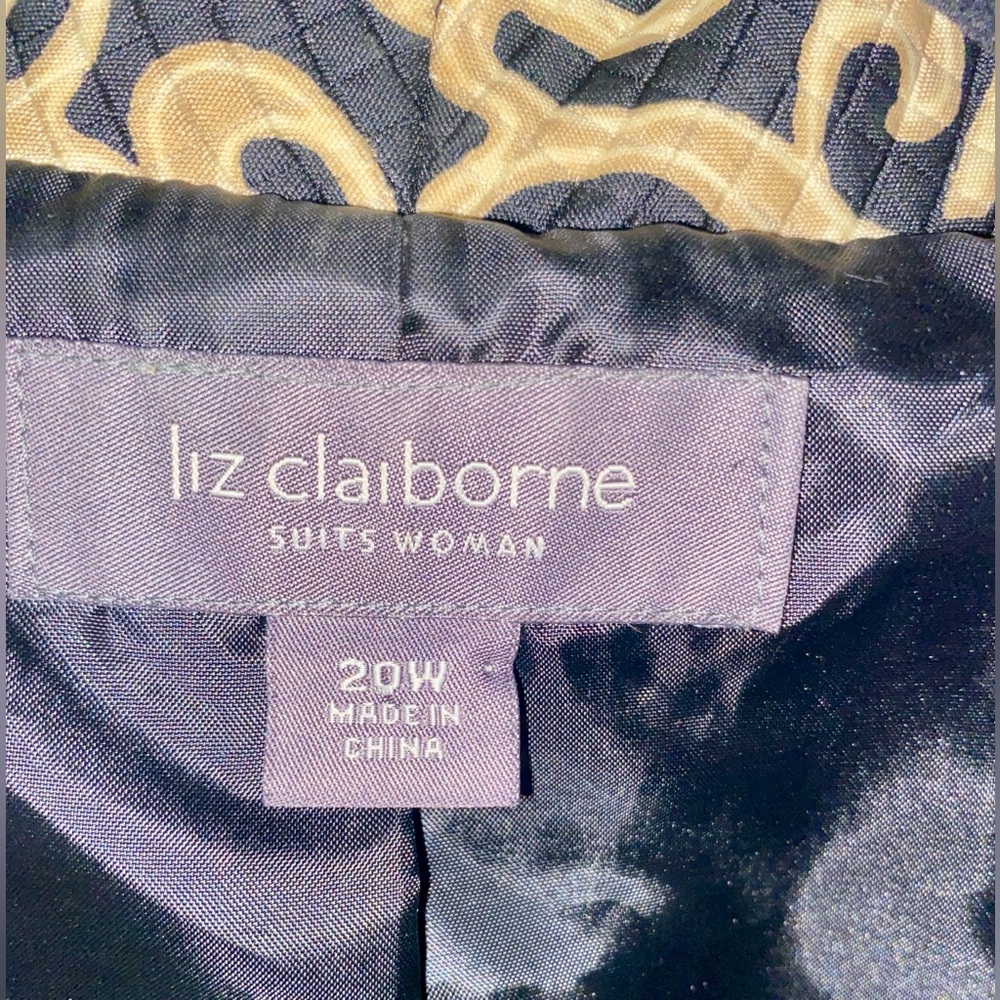Liz Claiborne Black and Cream Patterned Blazer 20W - Picture 8 of 17